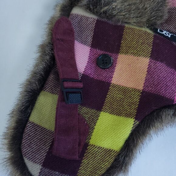 D&Y David & Young Trapper Hat Womens Faux Fur Accents Ear Flaps - Picture 9 of 11